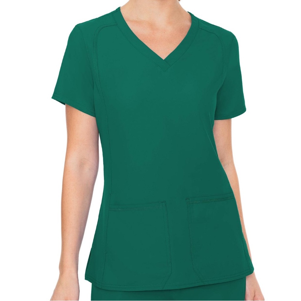 Med Couture Women's Green V-Neck Top